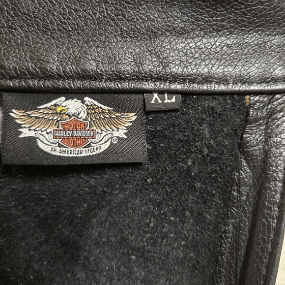 Harley-Davidson Black Leather Motorcycle Chaps - Picture 14 of 15